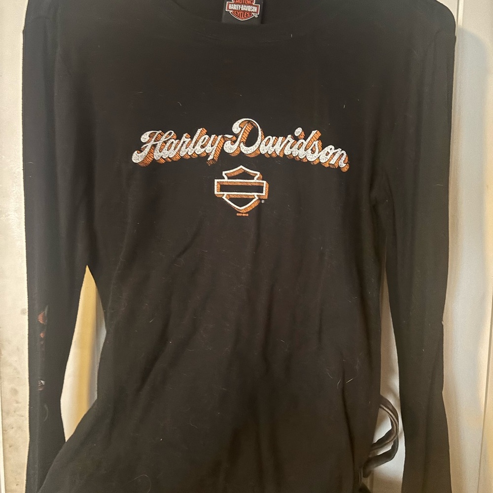 Harley-Davidson Black and Orange Logo Long Sleeve